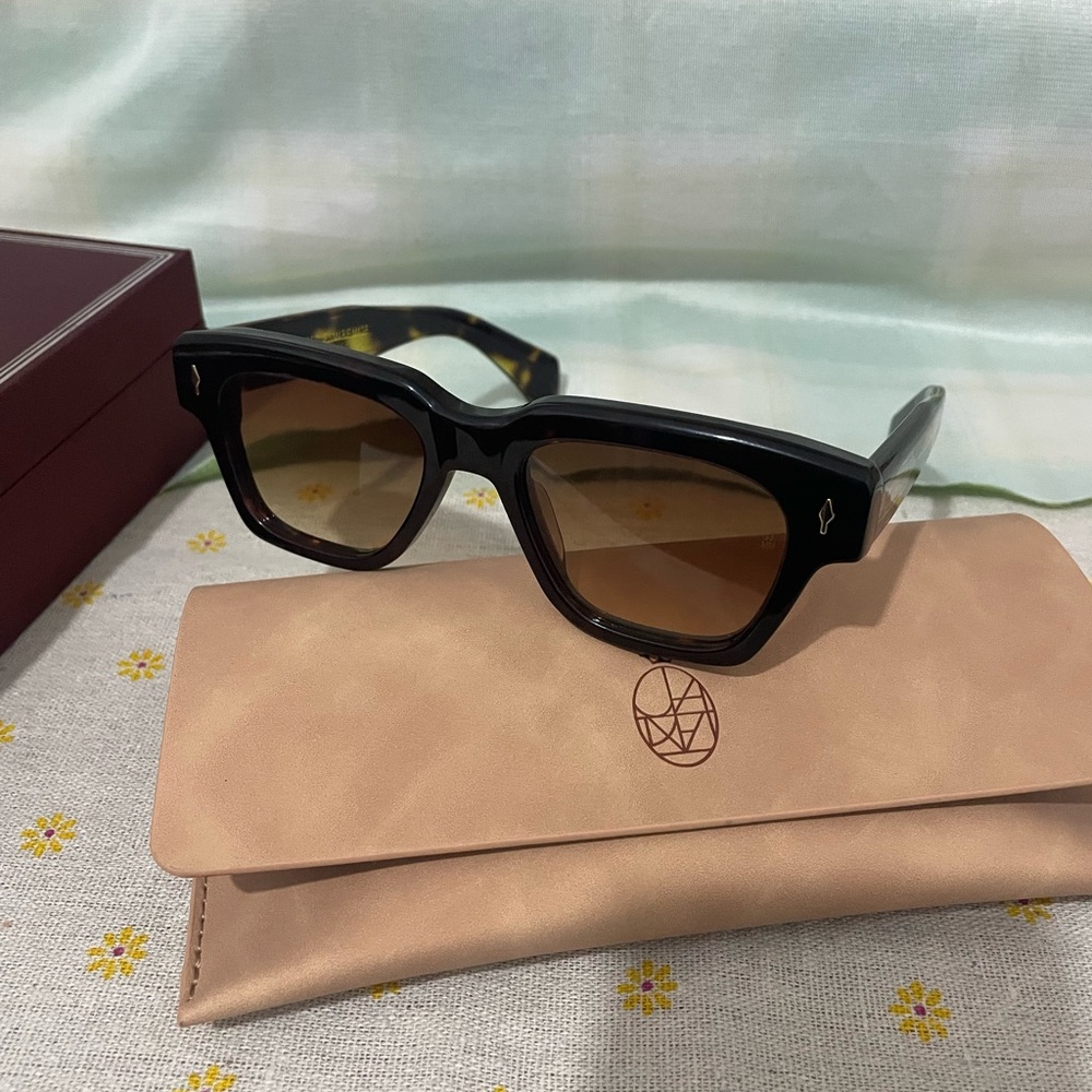 Jacques Marie Mage Men's Black Square Sunglasses with Brown Lenses - Unbranded